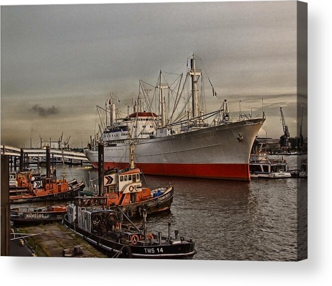 Hanseatic Acrylic Print featuring the photograph Hamburg Harbor by Joachim G Pinkawa