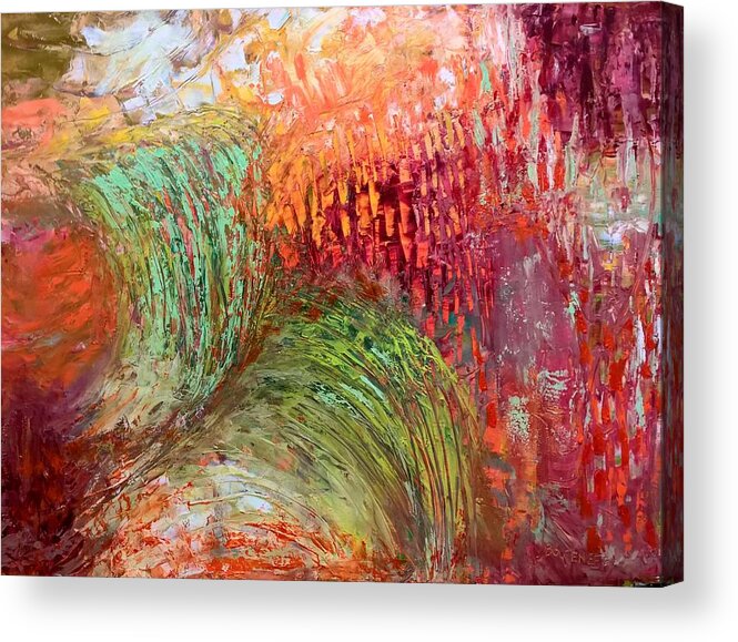 Abstract Acrylic Print featuring the painting Harvest Abstract by Nicolas Bouteneff