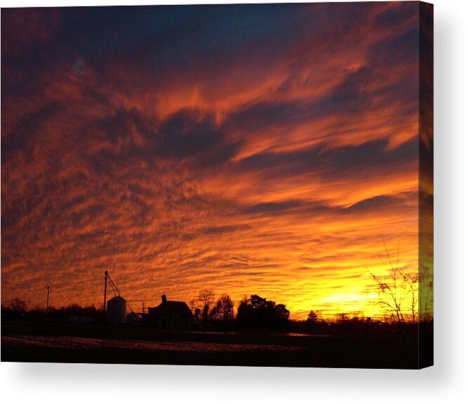 Landscape Acrylic Print featuring the photograph Harvest Sky by Traci Goebel