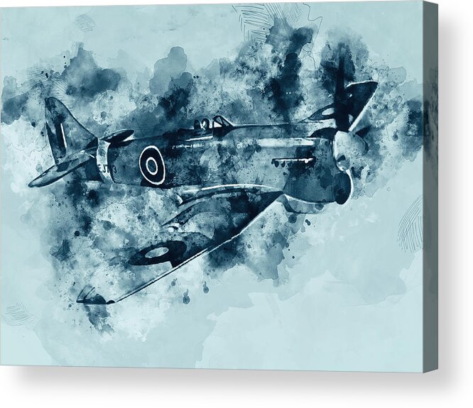 Tempest Acrylic Print featuring the painting Hawker Tempest - 04 by AM FineArtPrints