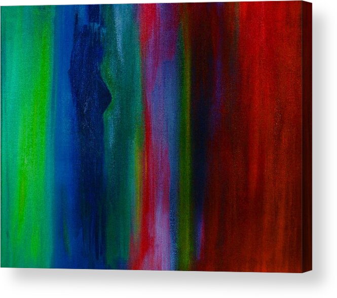 Abstract Acrylic Print featuring the painting He does not like green by Julie Lueders 
