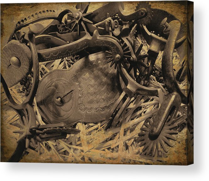 Western Acrylic Print featuring the photograph Heap of Spurs by Scott Kingery