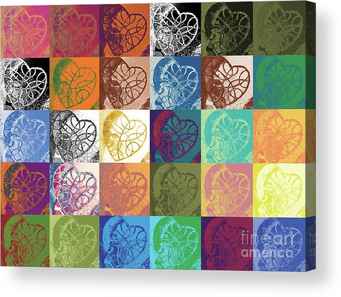 Heart Acrylic Print featuring the digital art Heart to Heart Rendition 5x6 equals 30 by Kerryn Madsen-Pietsch