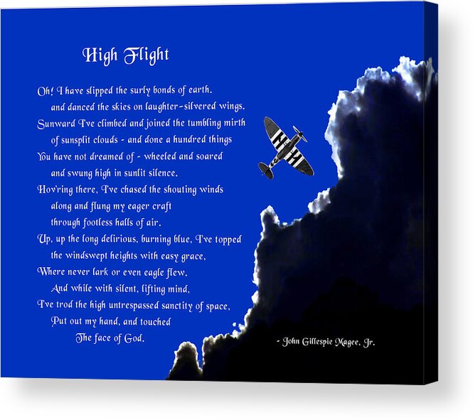 High Flight Acrylic Print featuring the photograph High Flight by Mike Flynn