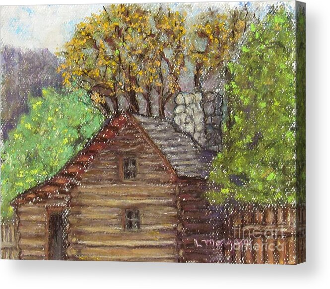 Log Acrylic Print featuring the painting Homestead by Laurie Morgan