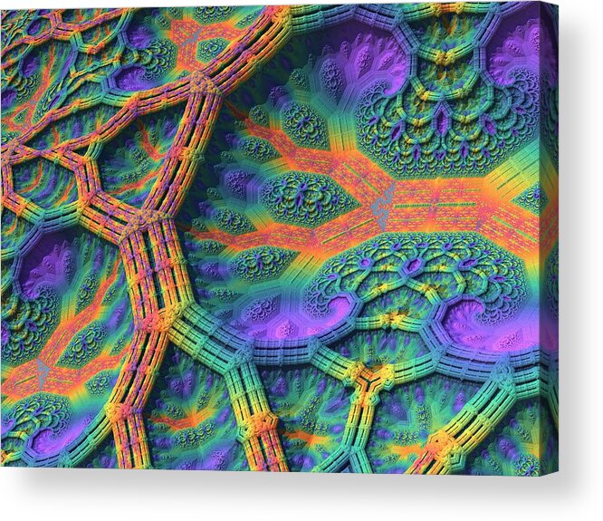 Trippy Acrylic Print featuring the digital art I Don't Do Drugs, Just Fractals by Lyle Hatch