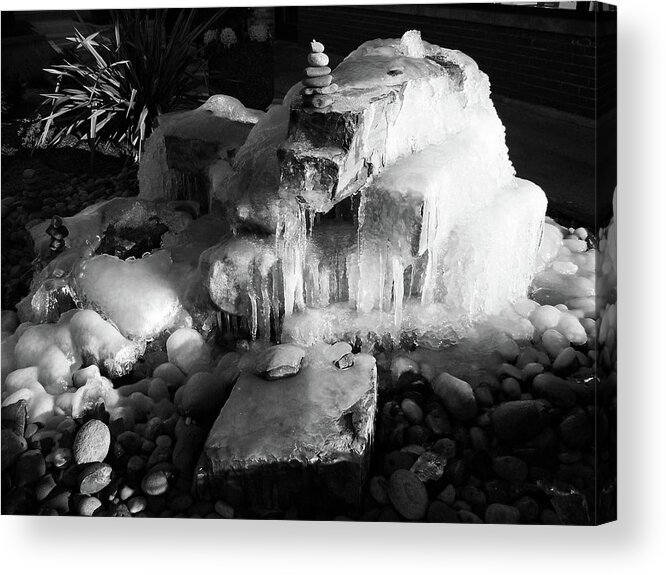 Fountain Acrylic Print featuring the photograph Flowing Ice by Julie Rauscher