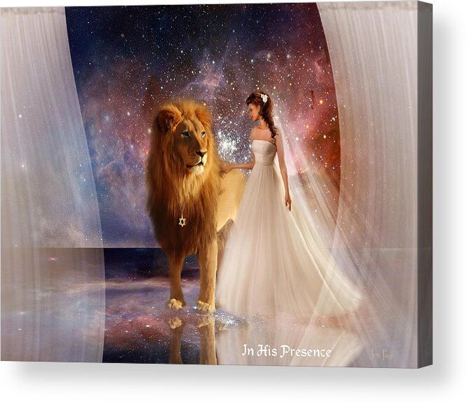 Jennifer Page Acrylic Print featuring the painting In His Presence With Title by Jennifer Page