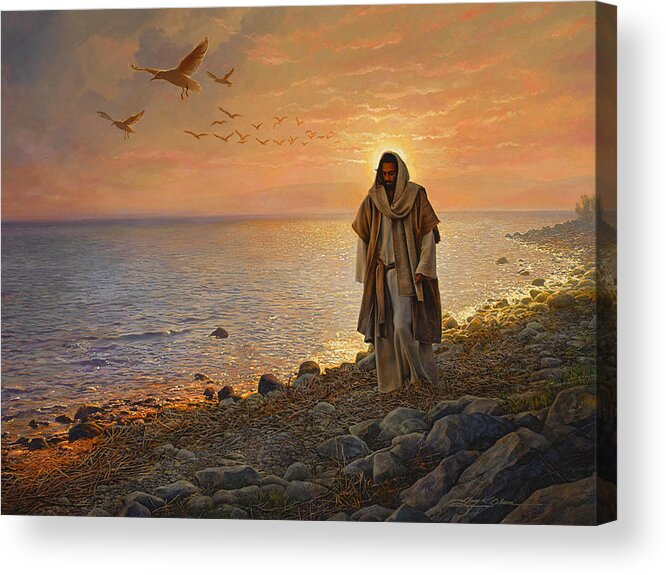 Jesus Acrylic Print featuring the painting In the World Not of the World by Greg Olsen