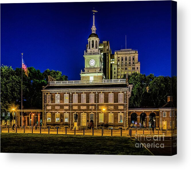 American Acrylic Print featuring the photograph Independence Hall at Night by Nick Zelinsky Jr