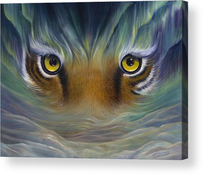 Tiger Acrylic Print featuring the painting Intent by Claudia Goodell