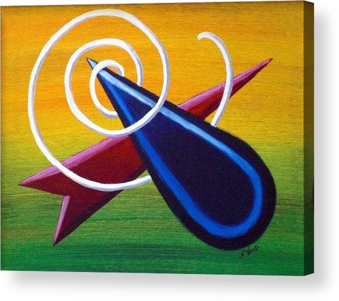 Abstract Acrylic Print featuring the painting Interwoven Spiral by Nancy Sisco