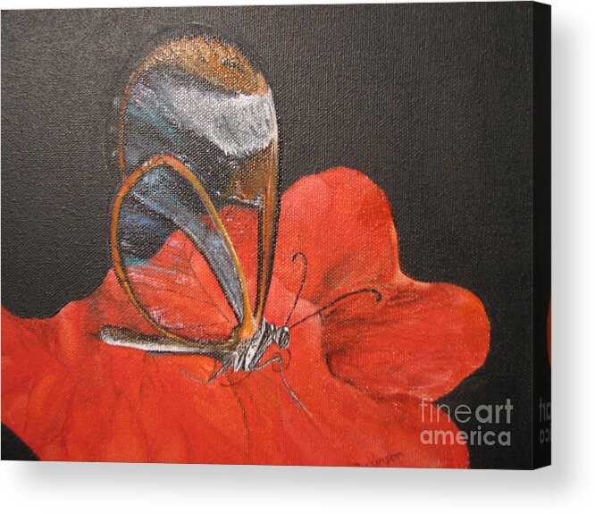 Butterfly Acrylic Print featuring the painting Invisible Wings by AMD Dickinson