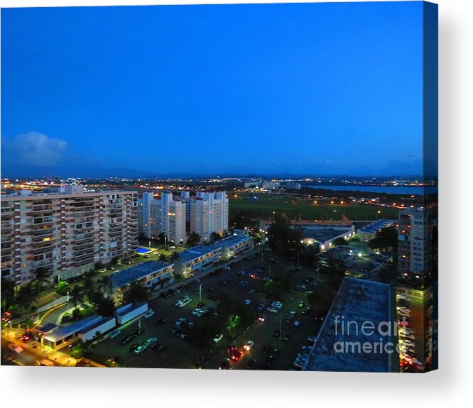 Puerto Rico Acrylic Print featuring the photograph Isla Verde at Dusk by Rrrose Pix