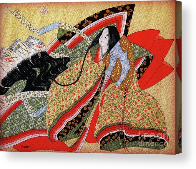 Japanese Art Acrylic Print featuring the photograph Japanese Textile Art by Eena Bo