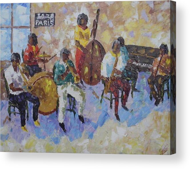 Seascape Acrylic Print featuring the painting Jazz in Paris by Frederic Payet