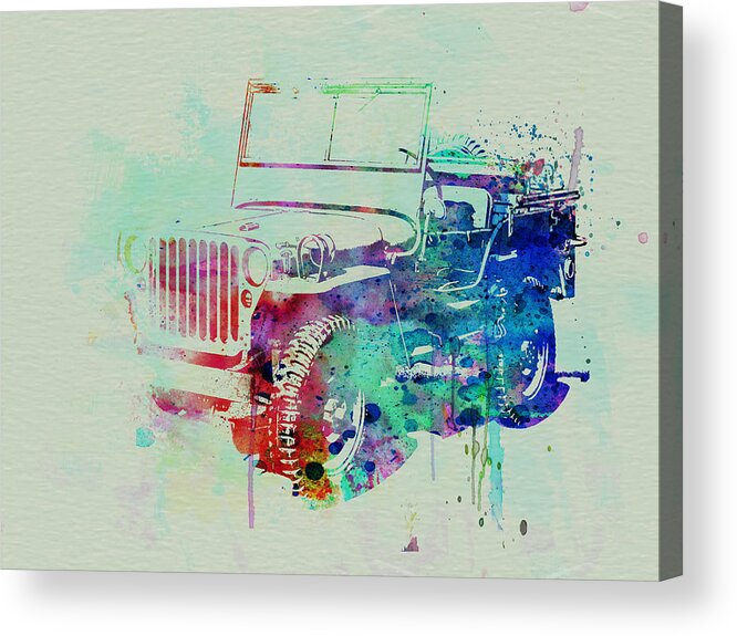 Willis Acrylic Print featuring the painting Jeep Willis by Naxart Studio