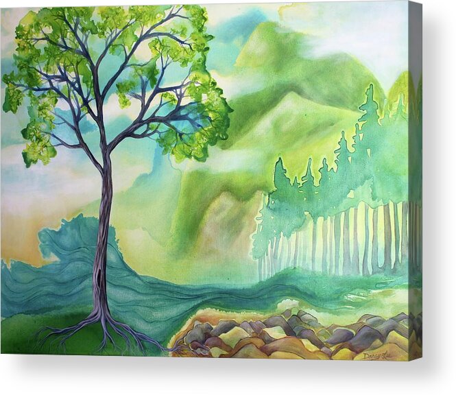 Tree Acrylic Print featuring the painting Journey by Darcy Lee Saxton