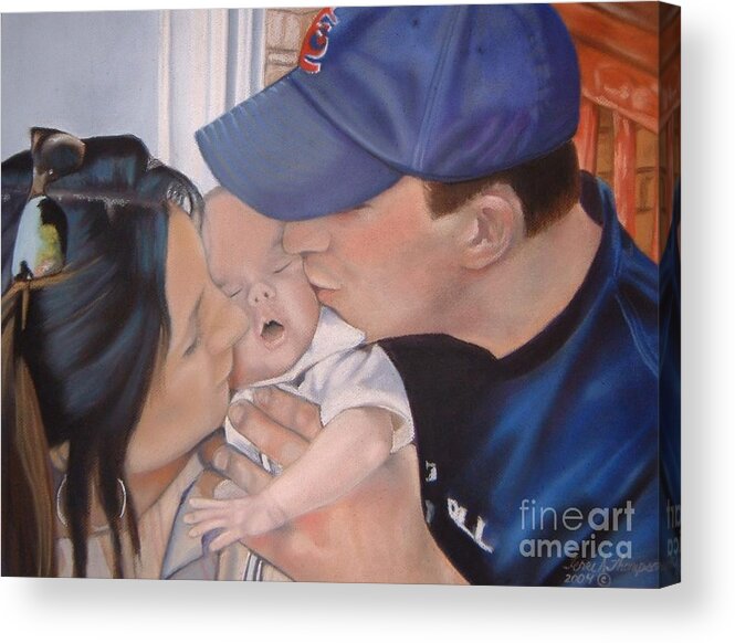 Kiss Acrylic Print featuring the painting Kisses for Baby by Terri Thompson
