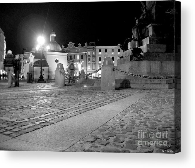 Night Acrylic Print featuring the photograph Krakow square by Keiko Richter