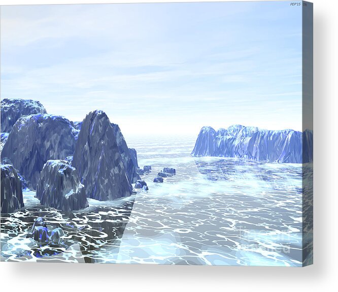 Landscape Acrylic Print featuring the digital art Land of Ice by Phil Perkins