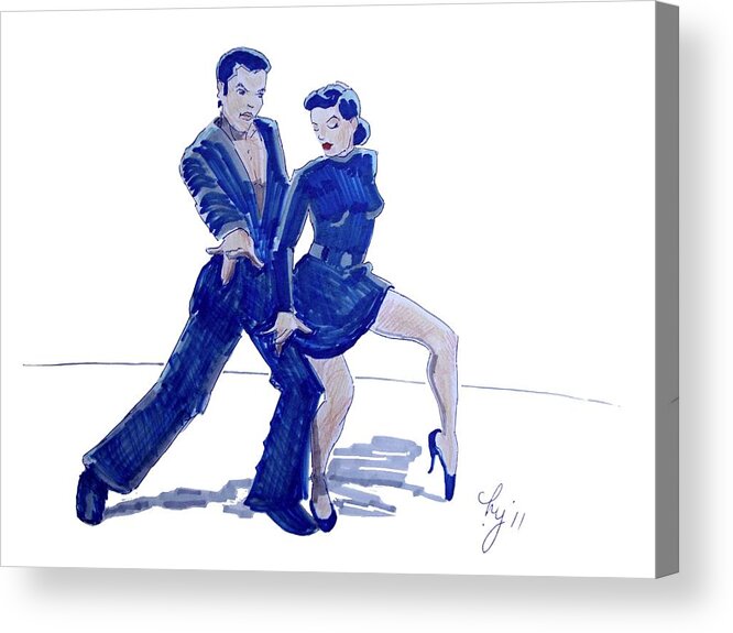 Latin Acrylic Print featuring the drawing Latin Ballroom by Mike Jory