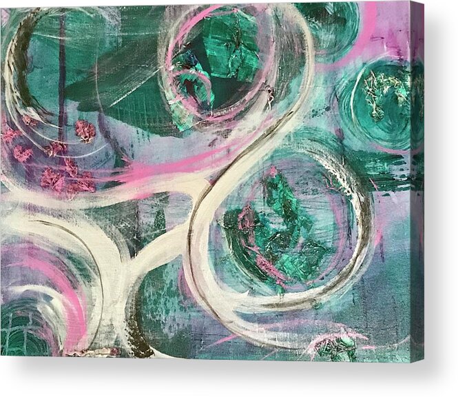 Painting Acrylic Print featuring the painting Swirls by Laura Jaffe