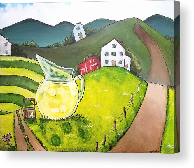 Lemonade Acrylic Print featuring the painting Lemonade Lane by Shana Rowe Jackson