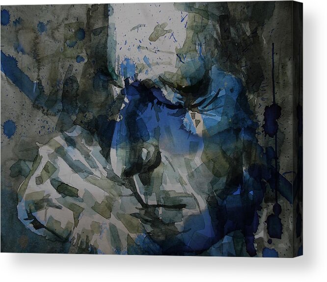 Leonard Cohen Acrylic Print featuring the painting Leonard Cohen - It Goes Like This The Fourth The Fifth by Paul Lovering