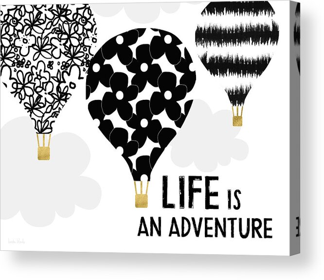 Hot Air Balloons Acrylic Print featuring the digital art Life Is An Aventure Hot Air Balloon- Art by Linda Woods by Linda Woods