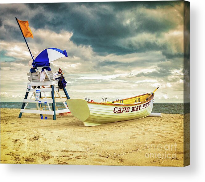Cape May Point Acrylic Print featuring the photograph Lifeguards at Cape May Point by Nick Zelinsky Jr