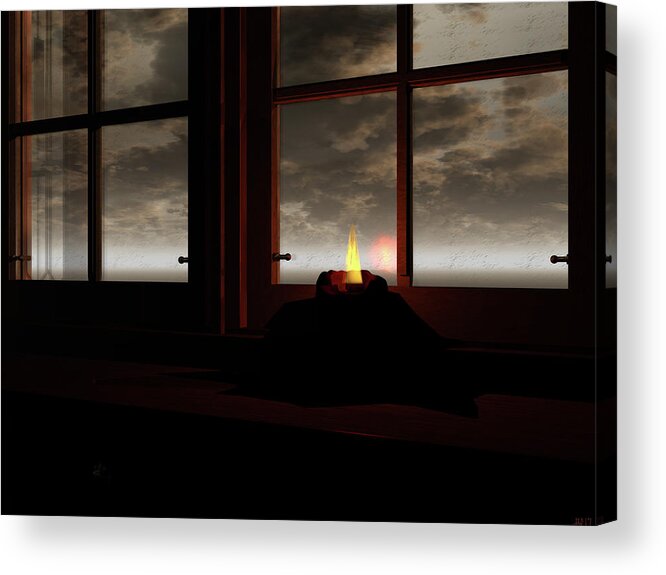 Storm Acrylic Print featuring the digital art Light in the Window by Michele Wilson