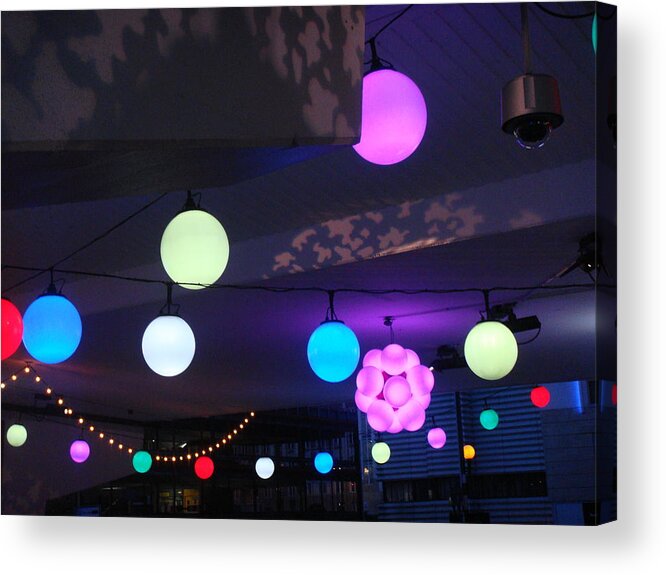 Lights Acrylic Print featuring the photograph Lights Under the Bridge by Roberto Alamino
