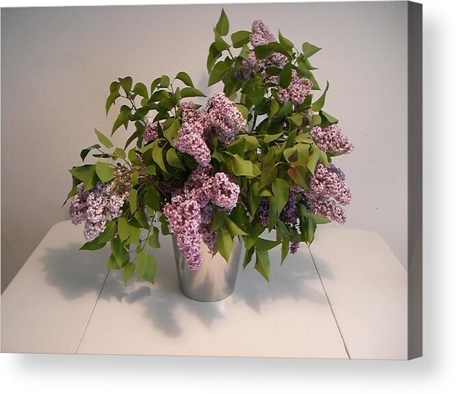 Lilacs Acrylic Print featuring the photograph Lilacs by Nancy Ferrier