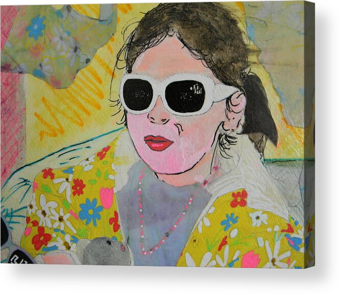 Portrait Acrylic Print featuring the painting Little Diva by Marwan George Khoury