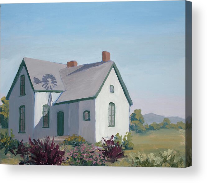 Historic Acrylic Print featuring the painting Little House on the Prairie by Mary Giacomini