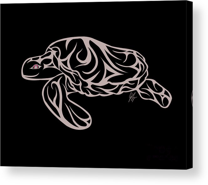 Turtle Acrylic Print featuring the digital art Live Waters by JamieLynn Warber