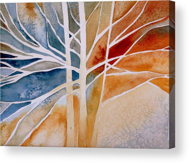 Watercolor Acrylic Print featuring the painting Lives Intertwined 2 by Julie Lueders 