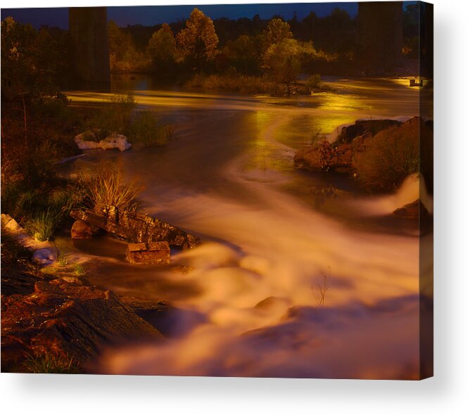 James Smullins Acrylic Print featuring the photograph Llano river golden glow by James Smullins