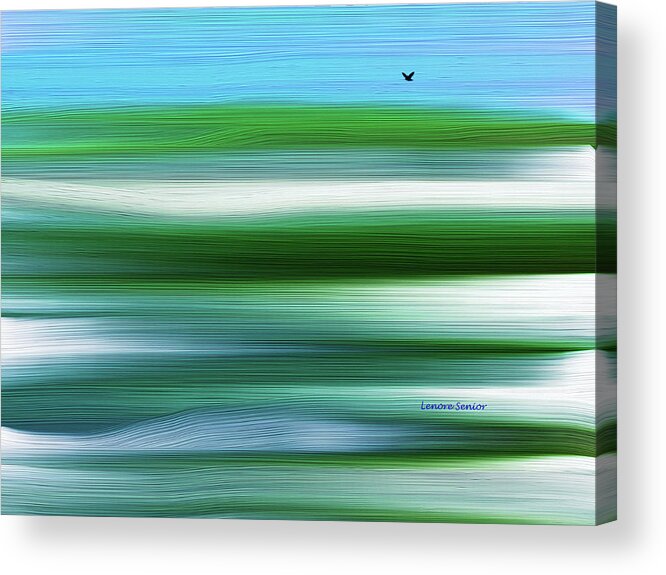 Abstract Acrylic Print featuring the painting Lone Crow by Lenore Senior