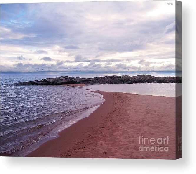 Lake Superior Acrylic Print featuring the photograph Long Rock In Lake Superior by Phil Perkins