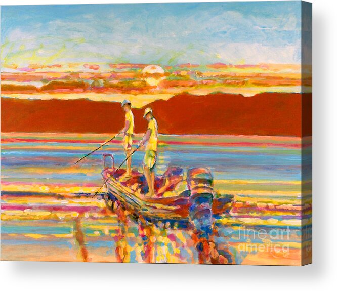 Fishing Acrylic Print featuring the painting Looking For the Big One by Kip Decker