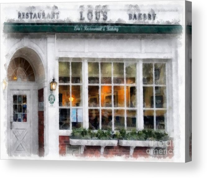 Hanover Acrylic Print featuring the painting Lou's of Hanover New Hampshire by Edward Fielding