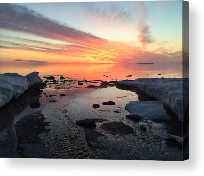 Lake Superior Acrylic Print featuring the photograph Love Front Yard by Paula Brown