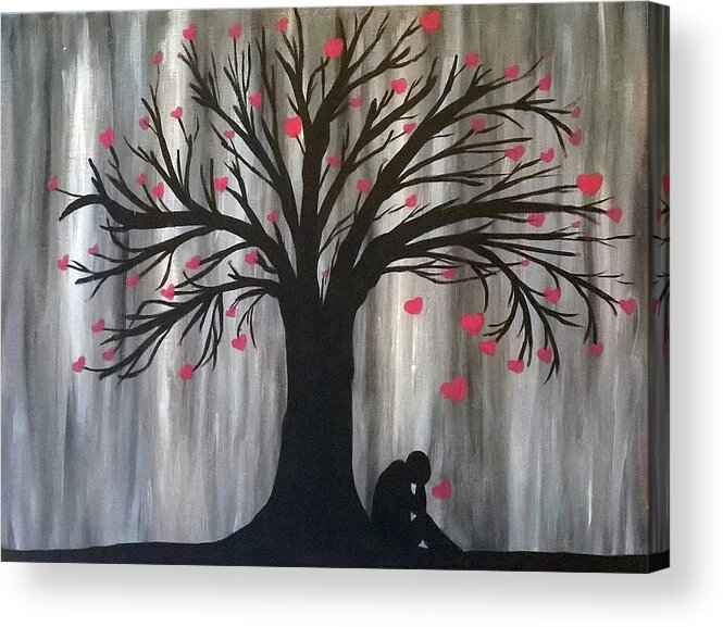 Love Acrylic Print featuring the painting Love Reigns Down by Eseret Art