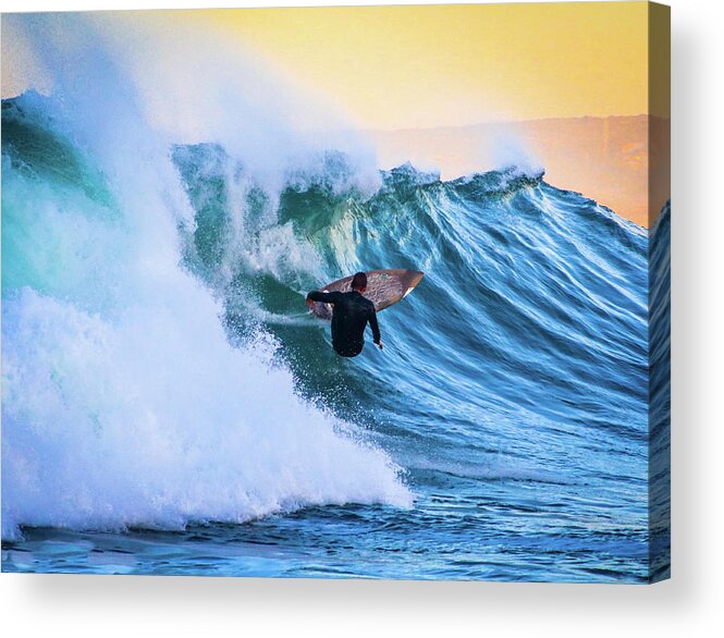 Pacific Grove Acrylic Print featuring the photograph Lover's Point Surfing by Dr Janine Williams