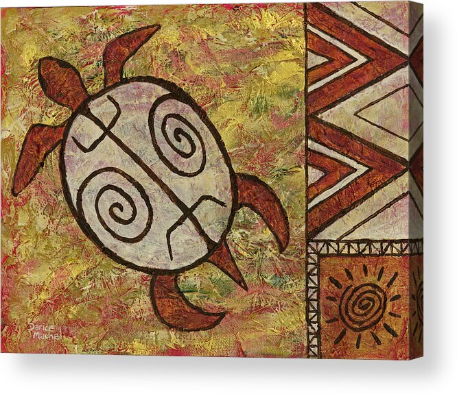 Animal Acrylic Print featuring the painting Lucky Honu by Darice Machel McGuire