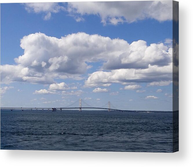 Mackinac Bridge Acrylic Print featuring the photograph Mackinac Sky by Keith Stokes