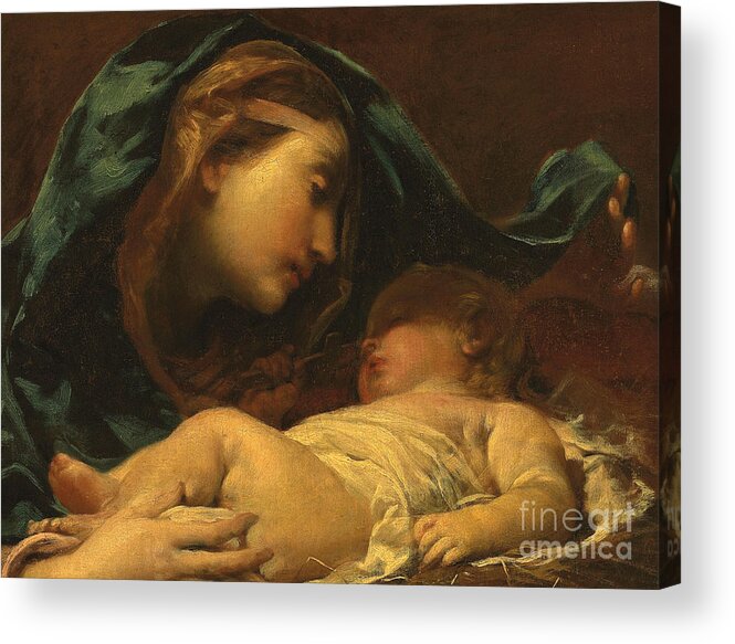 Madonna Acrylic Print featuring the painting Madonna and Child by Giuseppe Maria Crespi