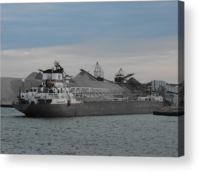 Manitowoc Acrylic Print featuring the photograph Manitowoc arrives by Dennis Adrian